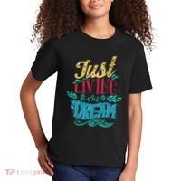 Just Living The Dream Modern Calligraphy Style Kids T-Shirt thumb 2