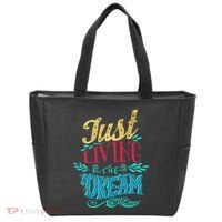 Just Living The Dream Modern Calligraphy Style Tote Bag thumb 0