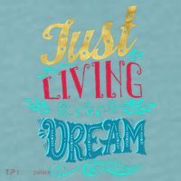 Just Living The Dream Modern Calligraphy Style Sueded Cloud Jersey T-Shirt thumb 2