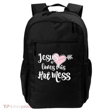Jesus Loves This Hot Mess Funny Backpack