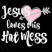 Jesus Loves This Hot Mess Funny Women's Tank Top thumb 5