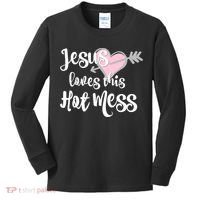 Jesus Loves This Hot Mess Funny Kids Long Sleeve Shirt thumb 0
