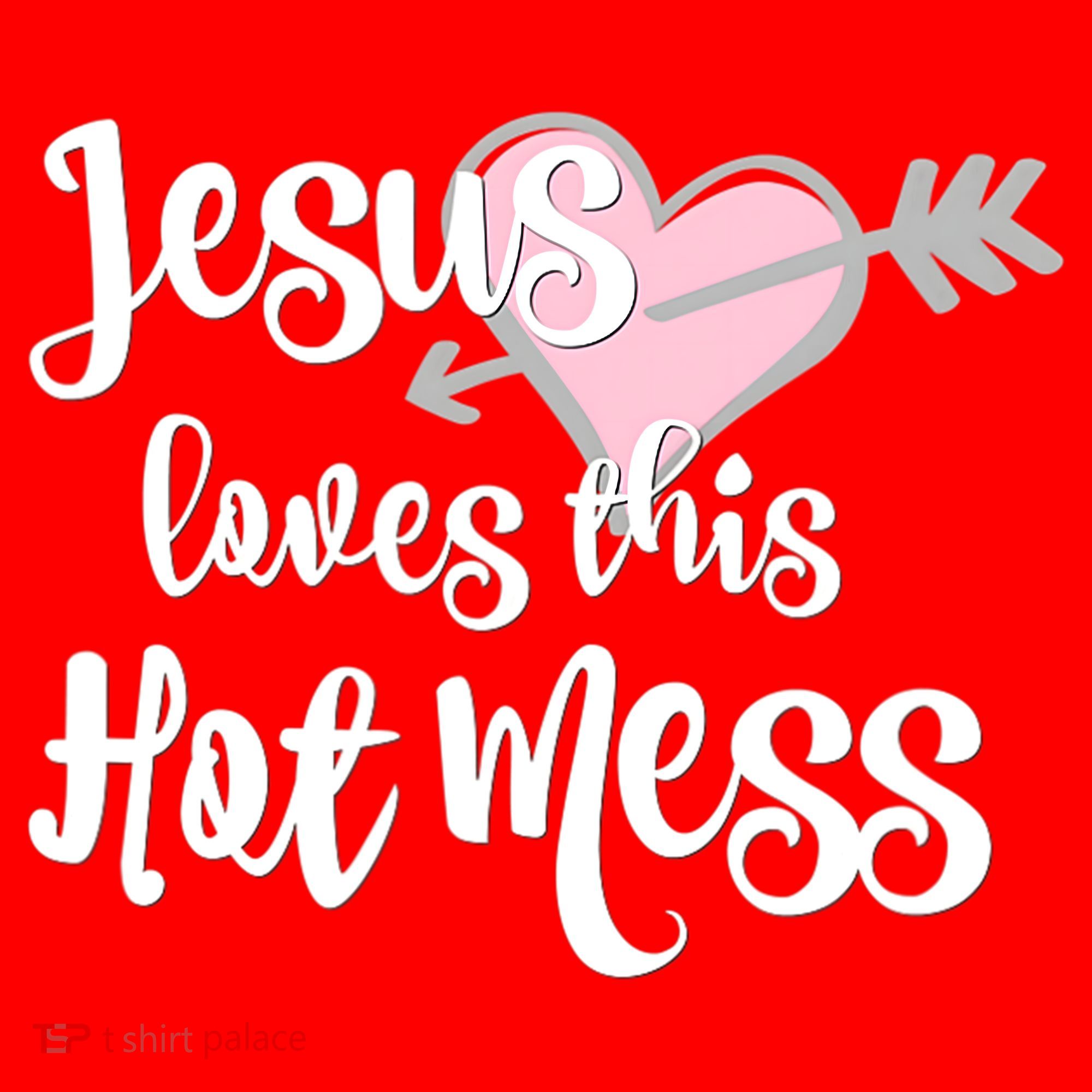 Jesus Loves This Hot Mess Funny Santa Hat