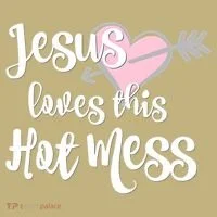 Jesus Loves This Hot Mess Funny Long Sleeve Shirt thumb 2