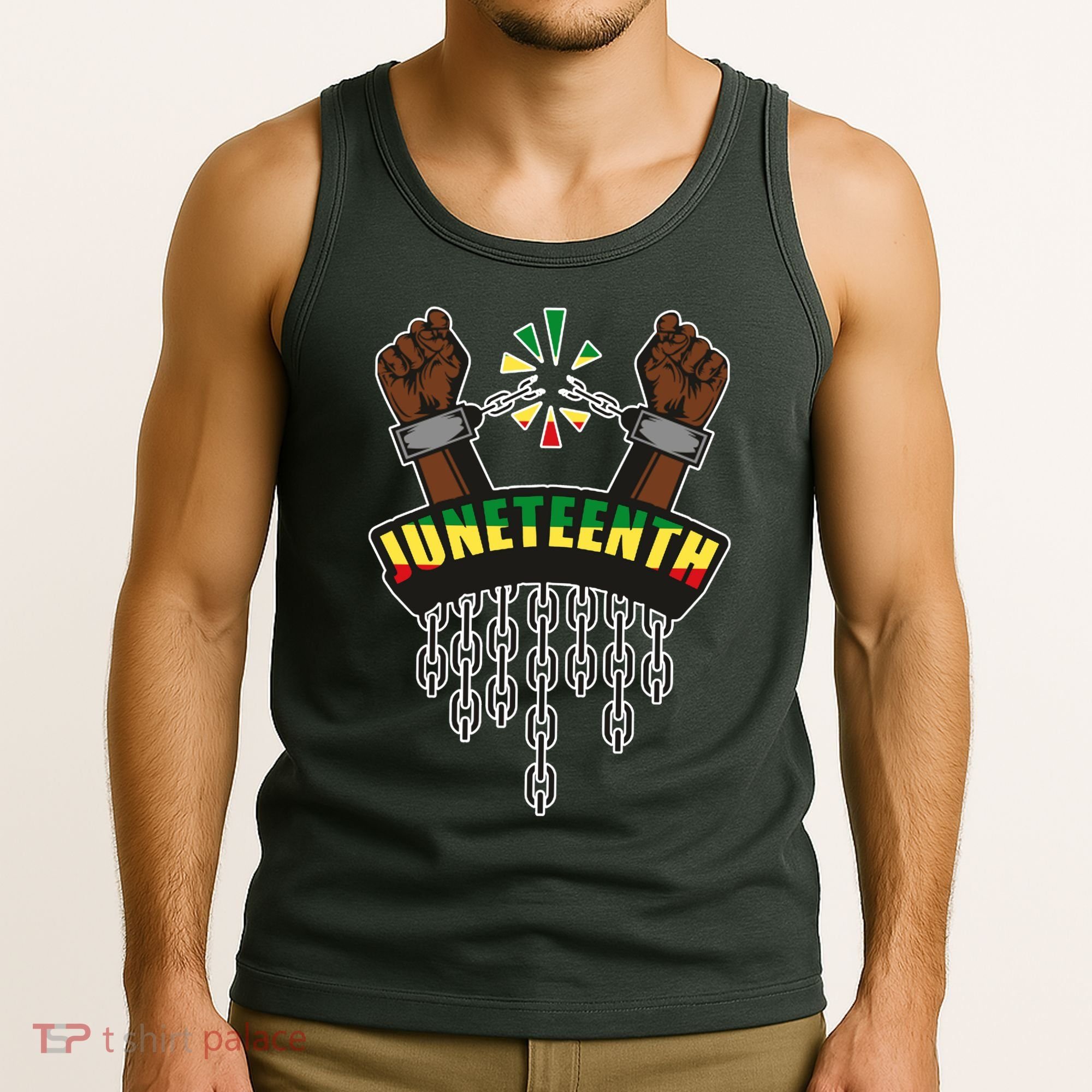 Juneteenth Locked Up Hands Freedom Tank Top