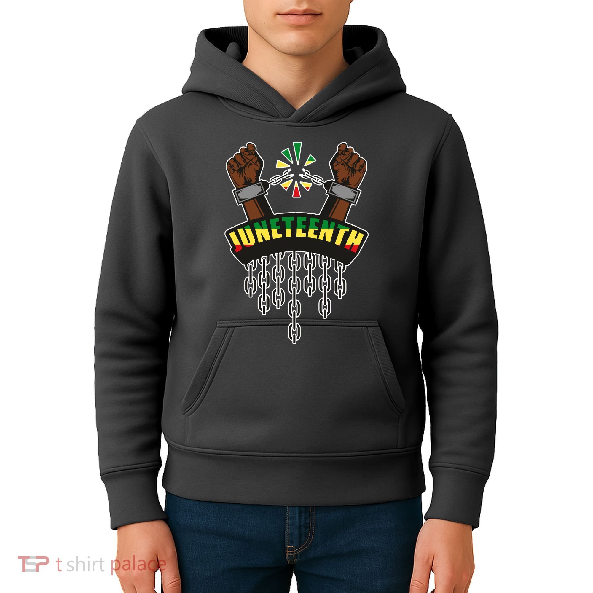 Juneteenth Locked Up Hands Freedom Kids Hoodie