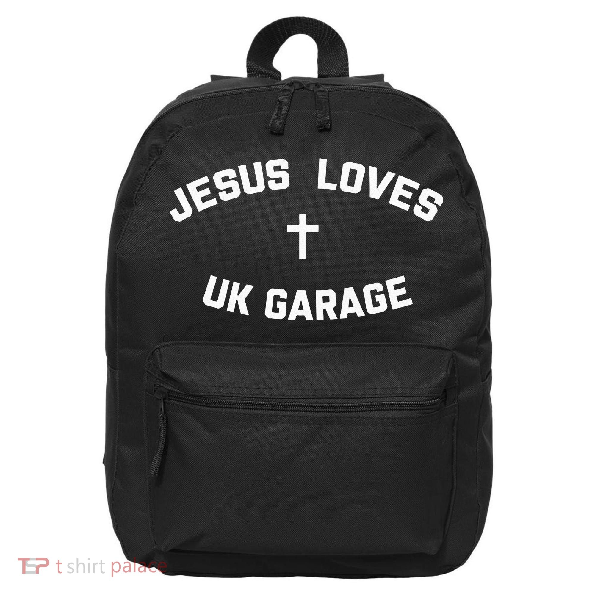 Jesus Loves UK Garage 16 in Basic Backpack
