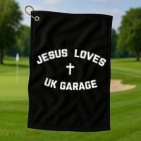 Jesus Loves UK Garage Golf Towel thumb 1