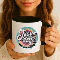 Jesus Loves You And Im Trying Coffee Mug thumb 3