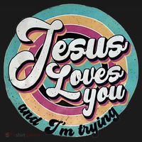 Jesus Loves You And Im Trying Women's Tank Top thumb 5