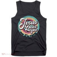 Jesus Loves You And Im Trying Tank Top thumb 0