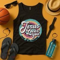 Jesus Loves You And Im Trying Tank Top thumb 4