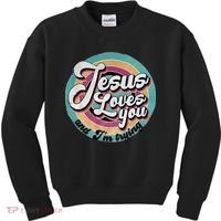 Jesus Loves You And Im Trying Kids Sweatshirt thumb 0