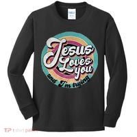 Jesus Loves You And Im Trying Kids Long Sleeve Shirt thumb 0