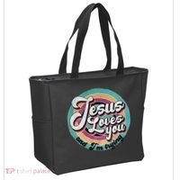 Jesus Loves You And Im Trying Tote Bag thumb 2