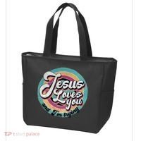 Jesus Loves You And Im Trying Tote Bag thumb 3