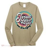 Jesus Loves You And Im Trying Long Sleeve Shirt thumb 0