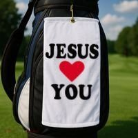 Jesus Loves You Golf Towel thumb 2