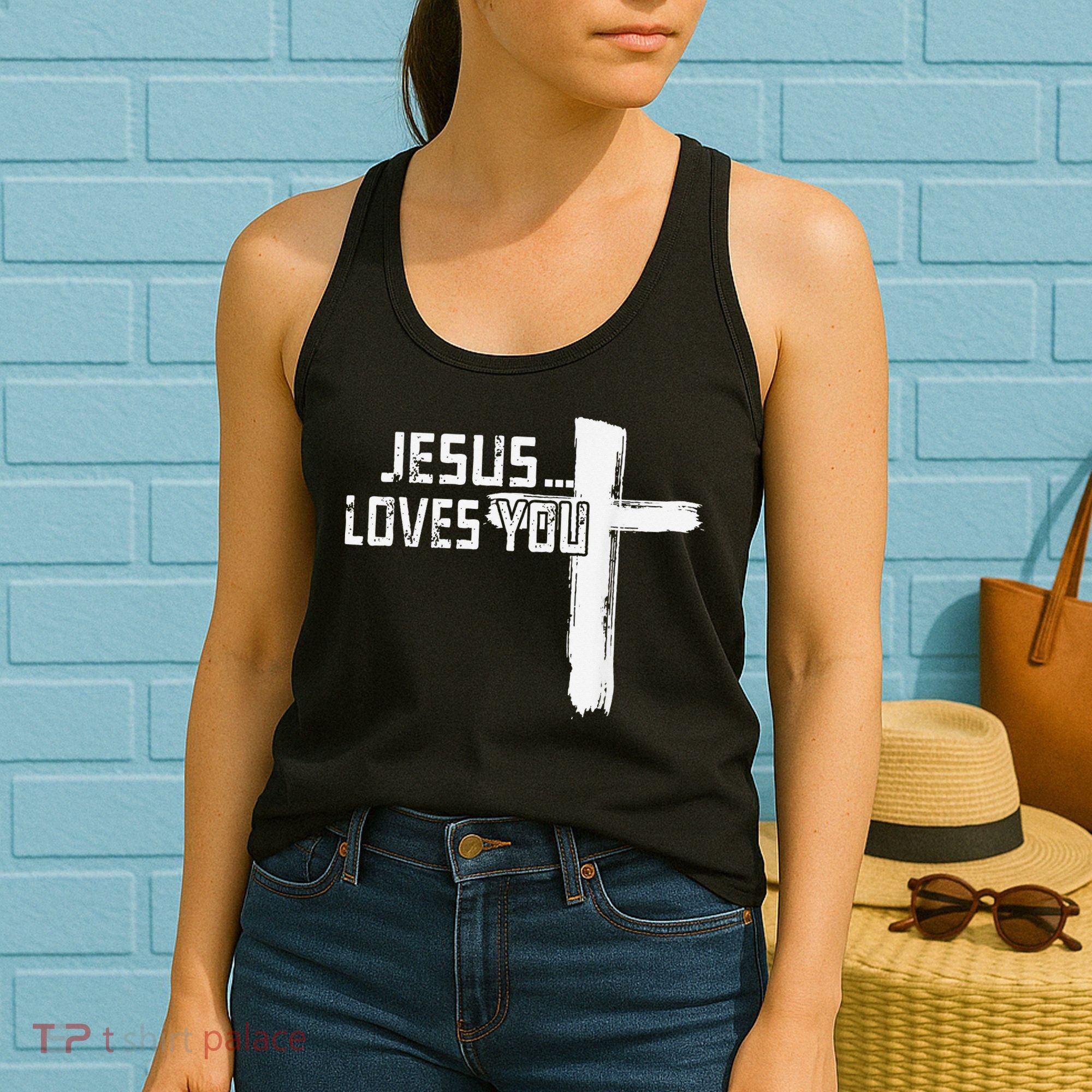 Jesus Loves You Christian Funny Saying Religious Jesus Women's Tank Top