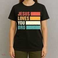 Jesus Loves You Bro Retro Vintage Style Women T-Shirt thumb 4