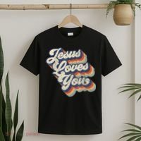 Jesus Loves You Retro Vintage Style T-Shirt thumb 2