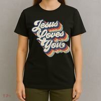 Jesus Loves You Retro Vintage Style T-Shirt thumb 4