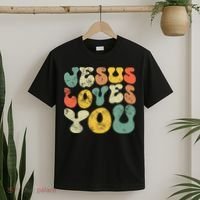 Jesus Loves You Retro Vintage Style Gift T-Shirt thumb 2