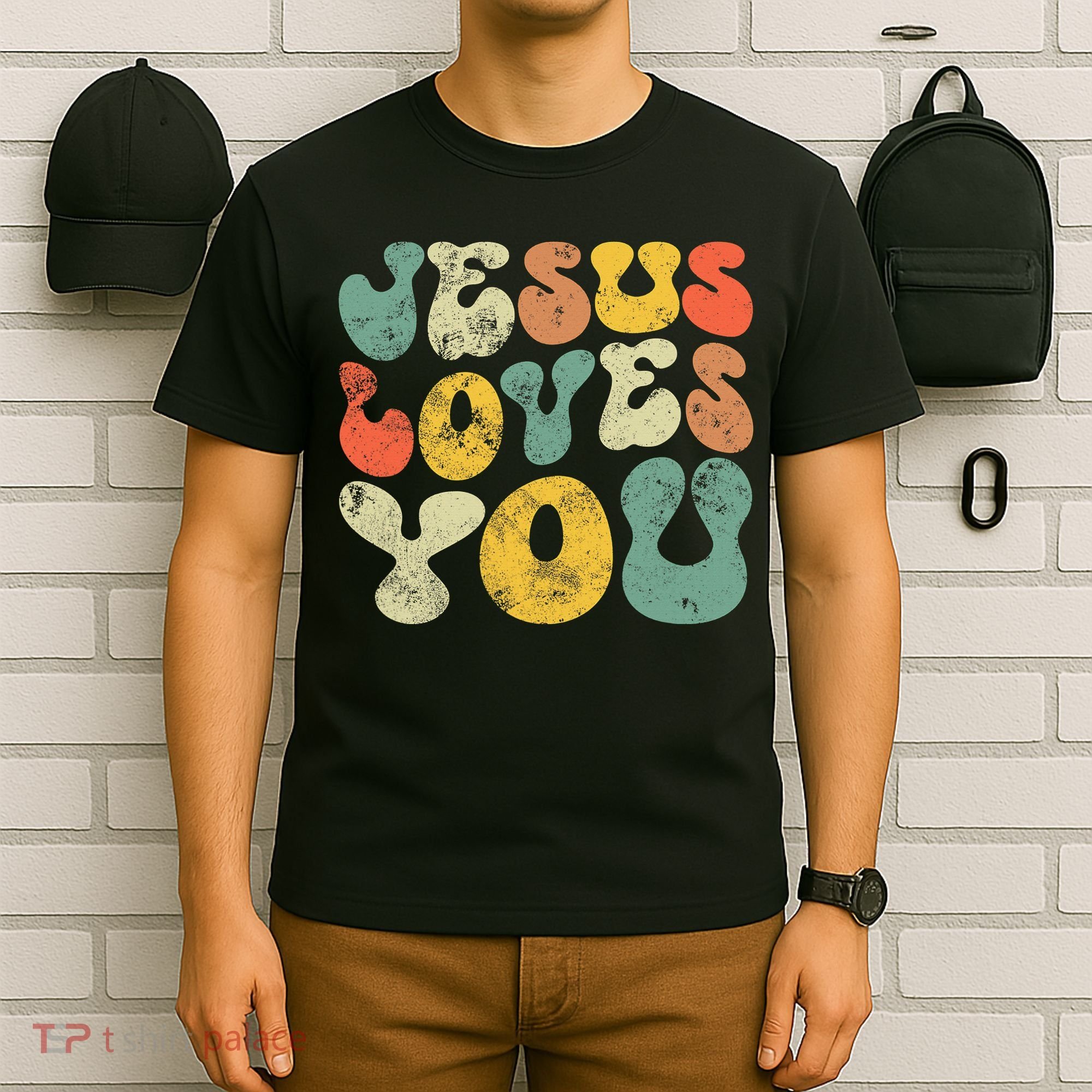 Jesus Loves You Retro Vintage Style Gift T-Shirt