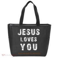 Jesus Loves You But No One Else Does Tote Bag thumb 0