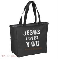 Jesus Loves You But No One Else Does Tote Bag thumb 2
