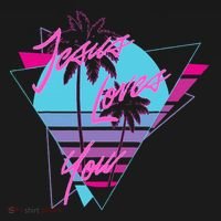 Jesus Loves You 80S Vaporwave Aesthetic Christian Hoodie thumb 2