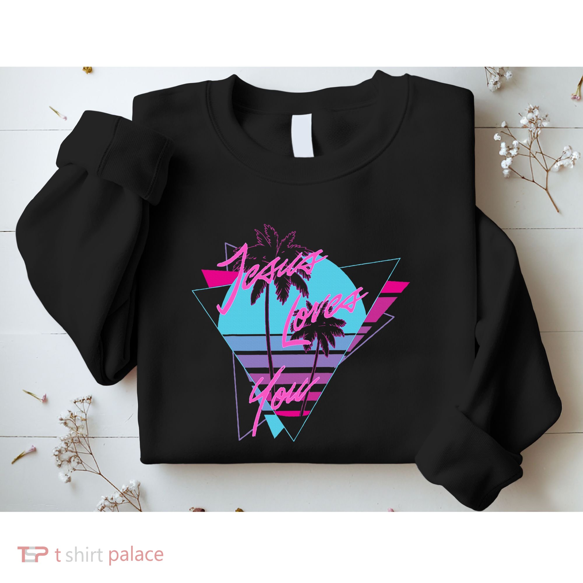 Jesus Loves You 80S Vaporwave Aesthetic Christian Sweatshirt