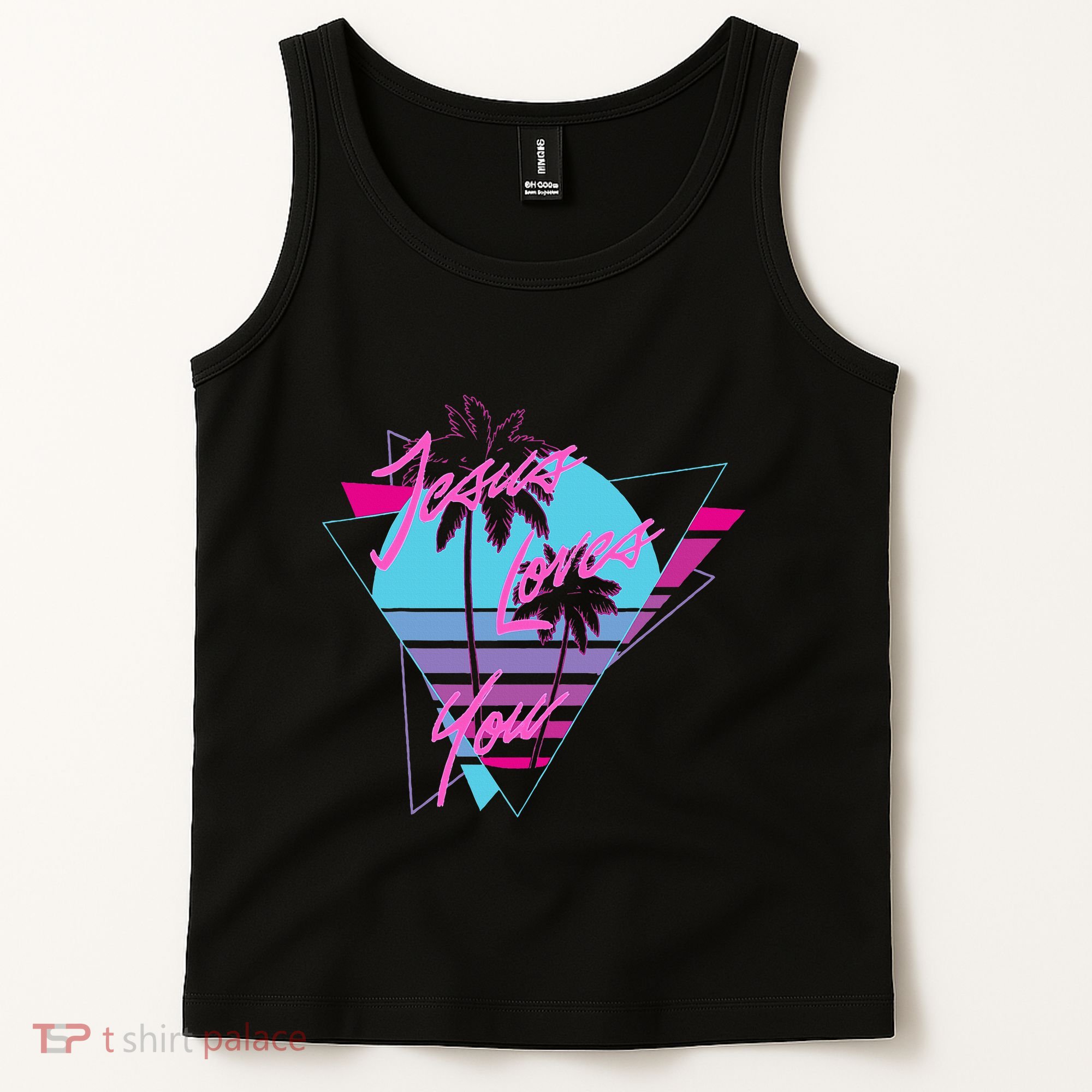 Jesus Loves You 80S Vaporwave Aesthetic Christian Tank Top