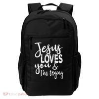 Jesus Loves You & IM Trying Backpack thumb 0