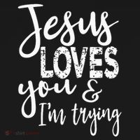 Jesus Loves You & IM Trying Women's Tank Top thumb 5