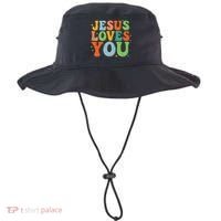 Jesus Loves You Retro Groovy Style Bucket Hat thumb 0