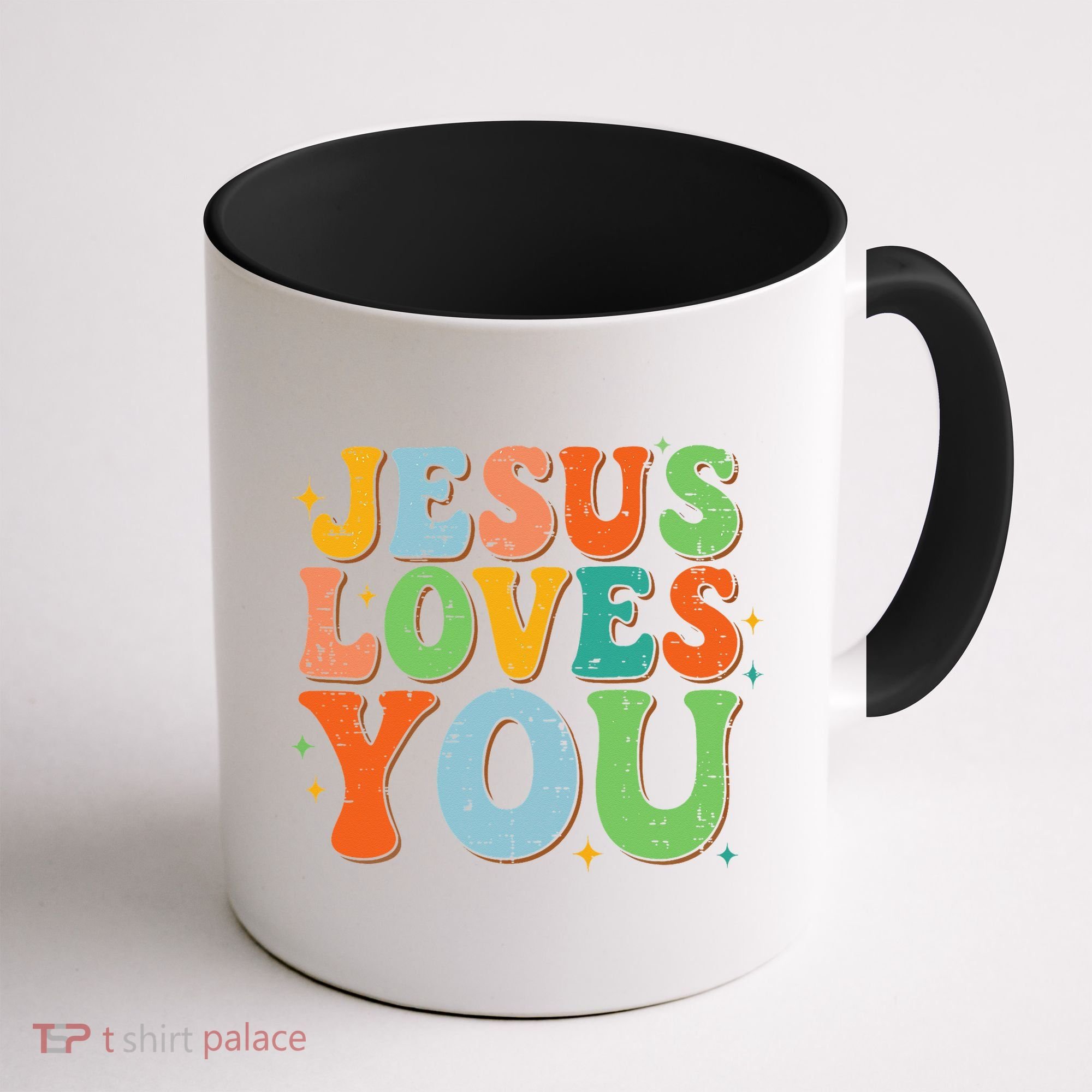 Jesus Loves You Retro Groovy Style Coffee Mug