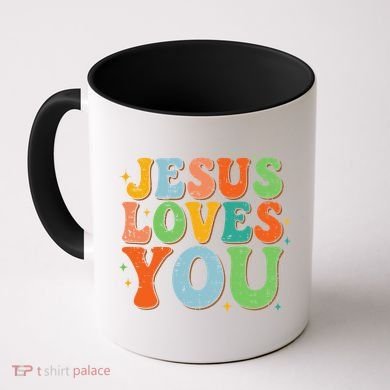 Jesus Loves You Retro Groovy Style Coffee Mug