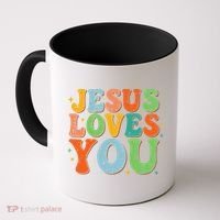 Jesus Loves You Retro Groovy Style Coffee Mug thumb 0