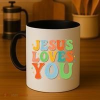 Jesus Loves You Retro Groovy Style Coffee Mug thumb 4