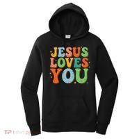 Jesus Loves You Retro Groovy Style Women's Hoodie thumb 0