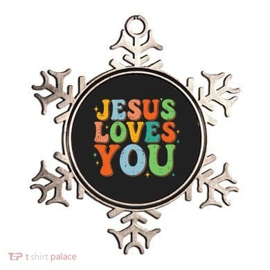 Jesus Loves You Retro Groovy Style Ornament