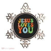 Jesus Loves You Retro Groovy Style Ornament thumb 0