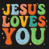 Jesus Loves You Retro Groovy Style Tank Top thumb 6