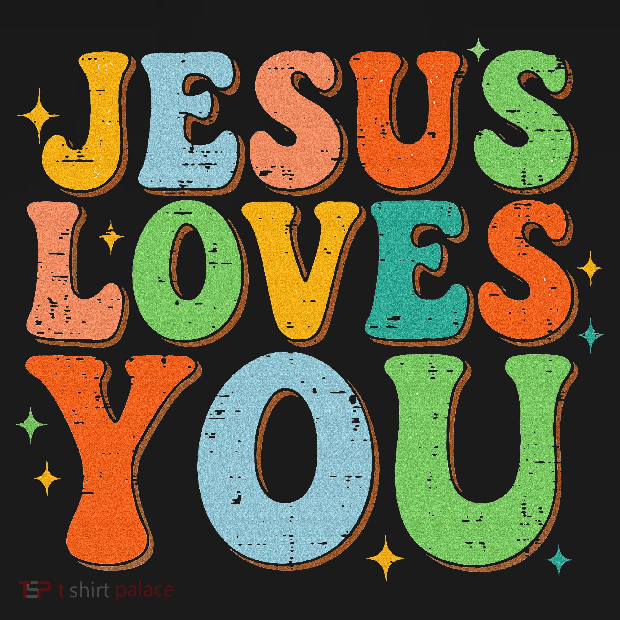 Jesus Loves You Retro Groovy Style Tank Top