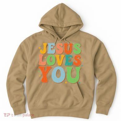 Jesus Loves You Retro Groovy Style Hoodie