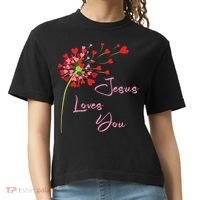 Jesus Loves You, Dandelion Blowing Hearts Christian Comfort Colors Boxy T-Shirt thumb 0