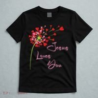 Jesus Loves You, Dandelion Blowing Hearts Christian T-Shirt thumb 5