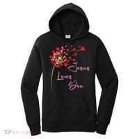 Jesus Loves You, Dandelion Blowing Hearts Christian Women's Hoodie thumb 0