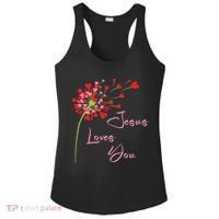 Jesus Loves You, Dandelion Blowing Hearts Christian Ladies PosiCharge Competitor Racerback Tank thumb 0